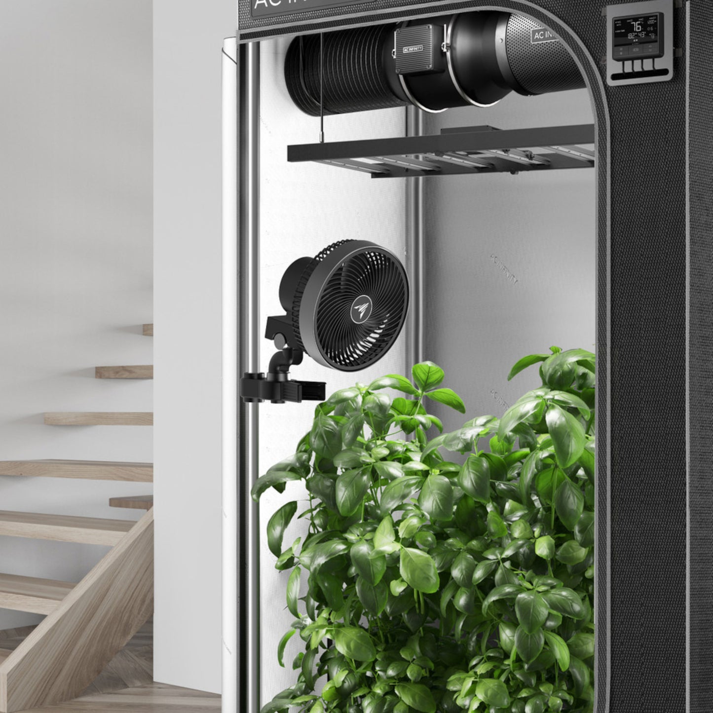 CLOUDRAY A9, Grow Tent Clip Fan 9” with 10 Speeds, EC-Motor, Manual Swivel