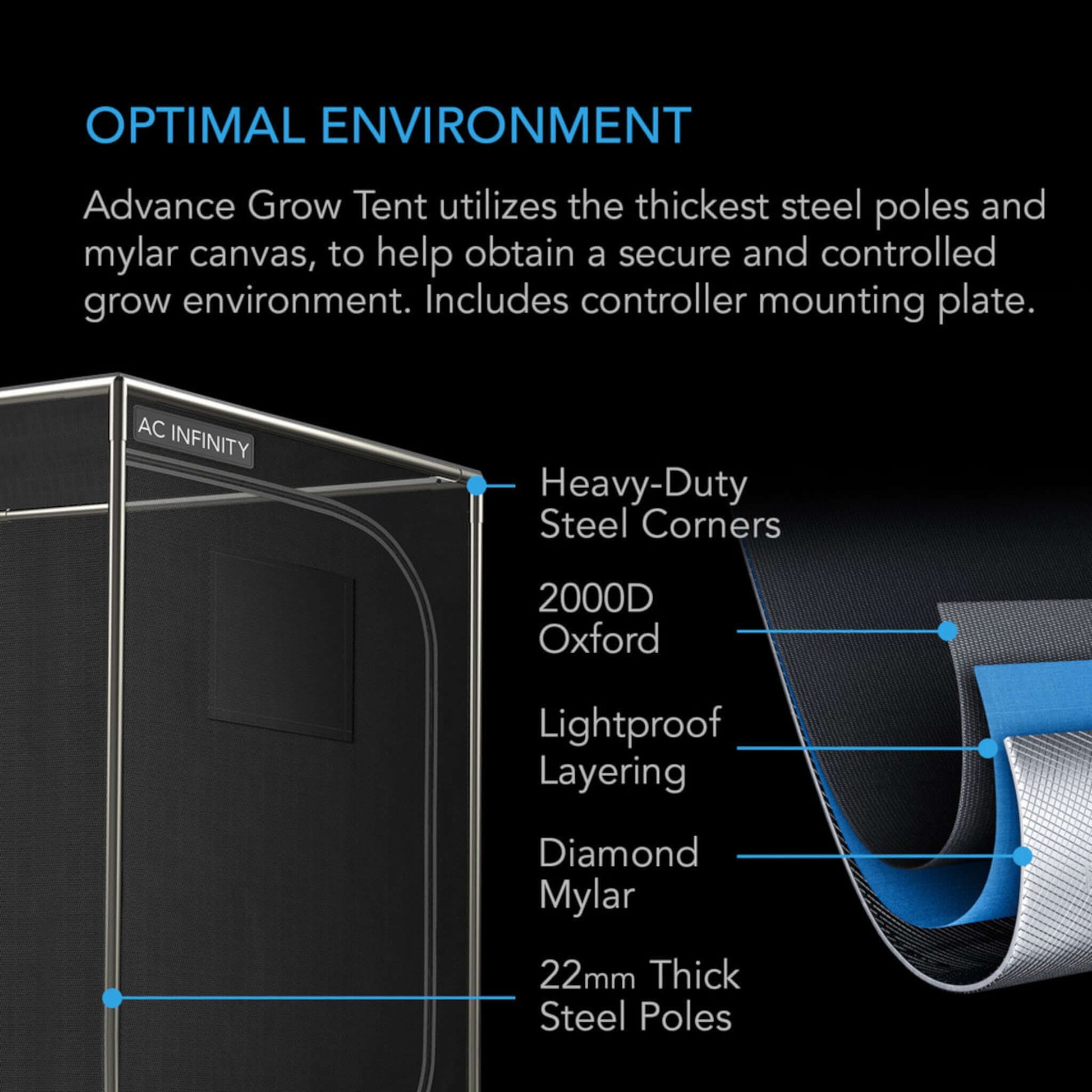 Grow Tents - Advance Grow Tent System B33, 3x3, 3-Plant Kit