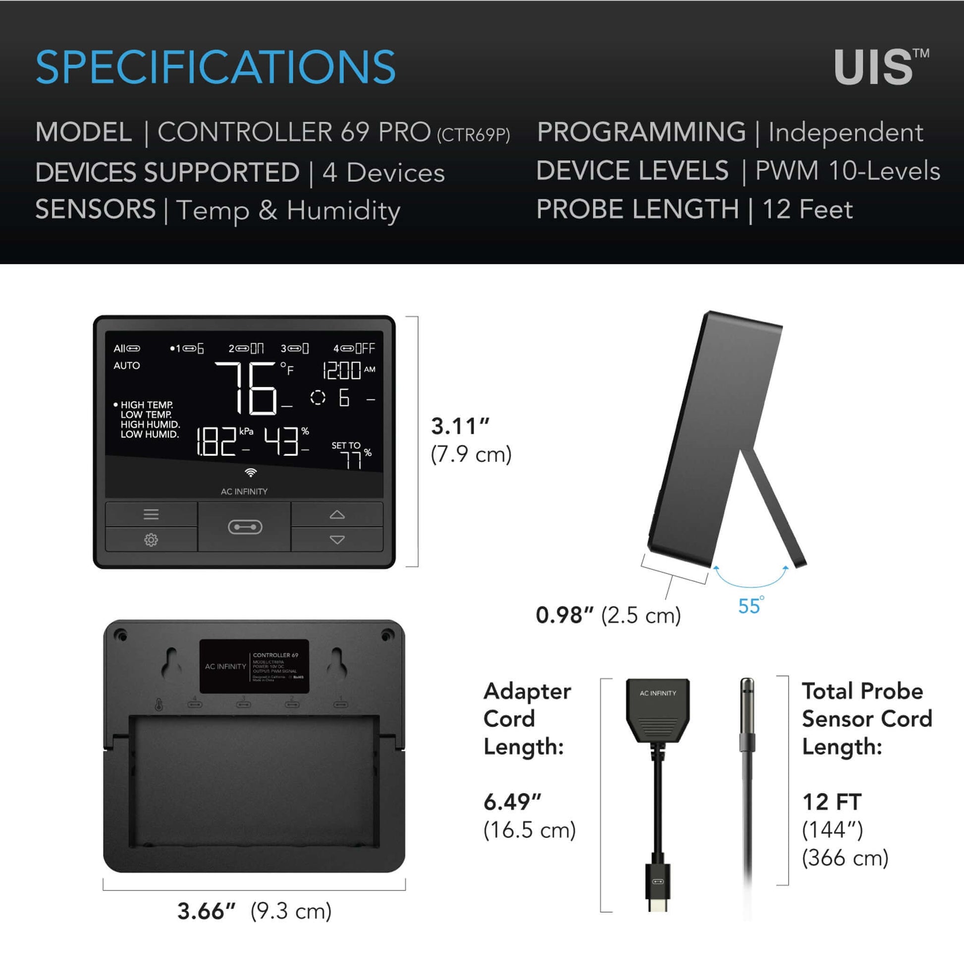 Environmental Controls - CONTROLLER 69 PRO, Independent Programs for Four Devices