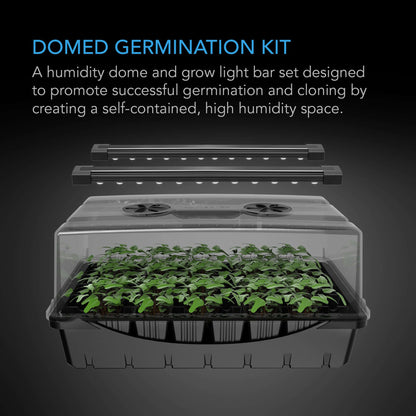 Environmental Controls - Domed Germination Kit with LED Grow Light Bars, 5x8 Cell Tray