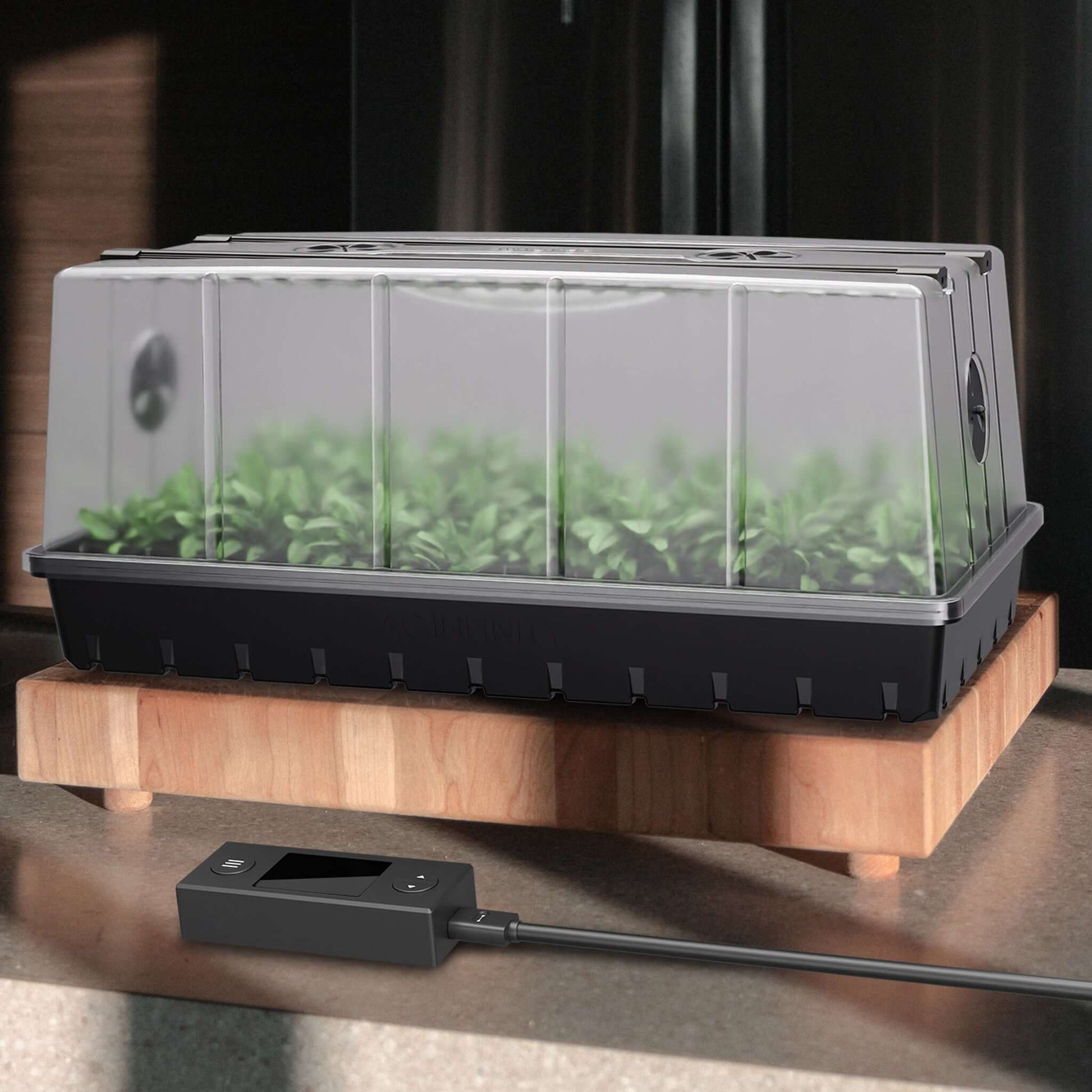 Environmental Controls - Humidity Dome, Germination Kit with LED Grow Light Bars, 6x12 Cell Tray