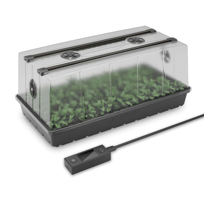 Environmental Controls - Humidity Dome, Germination Kit with LED Grow Light Bars, 6x12 Cell Tray