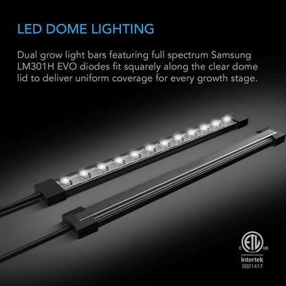 Environmental Controls - Humidity Dome, Germination Kit with Seedling Mat and LED Grow Light Bars, 5x8 Cell Tray