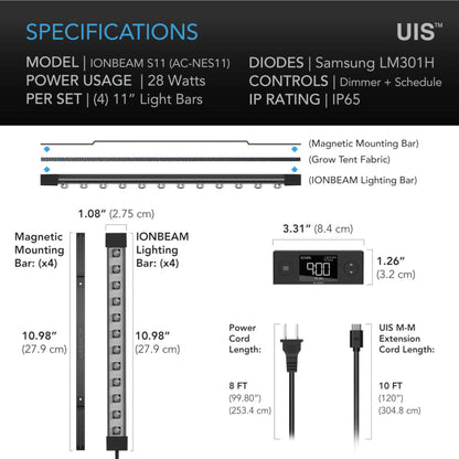 Lighting - IONBEAM S11, Full Spectrum LED Grow Light Bars, Samsung LM301H