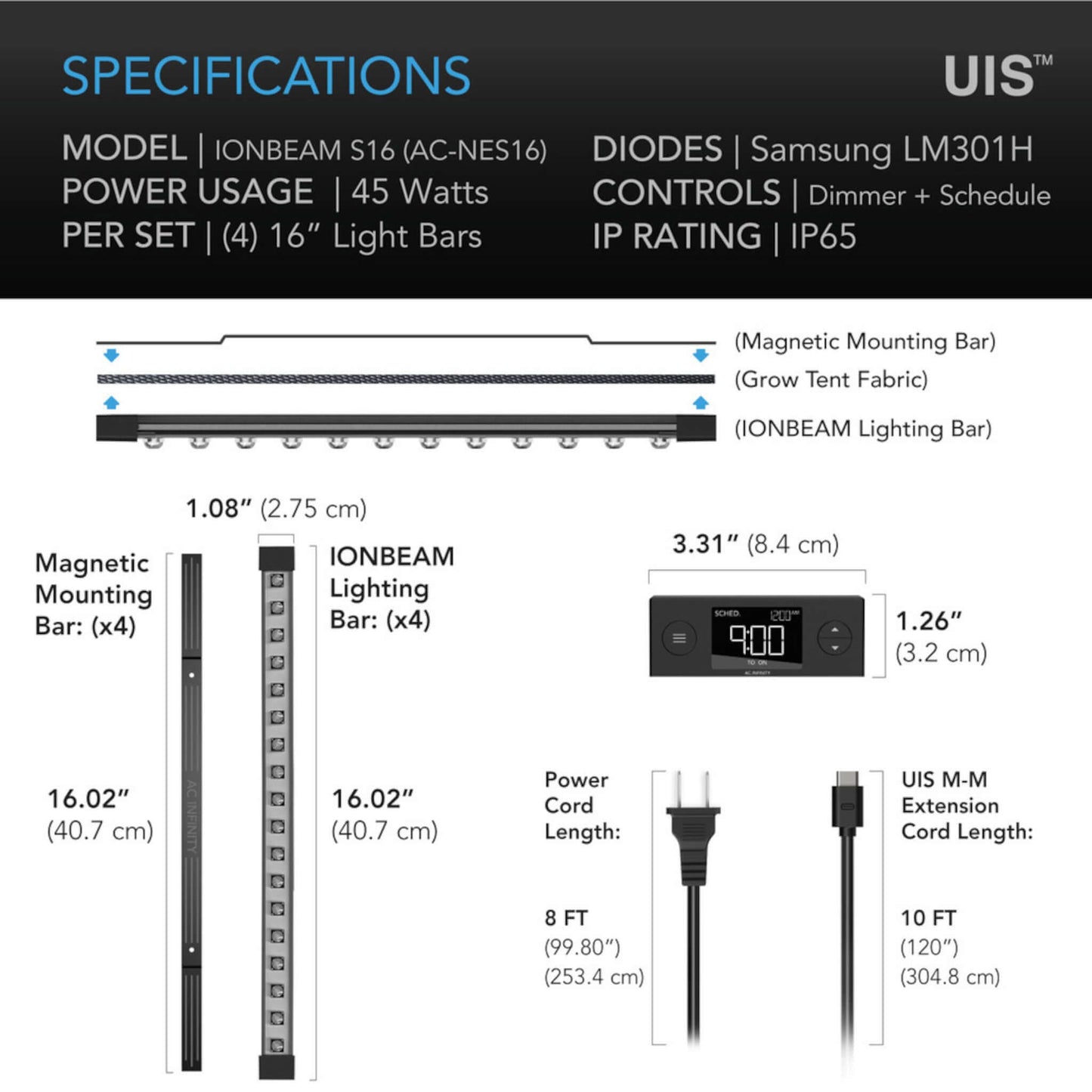 Lighting - IONBEAM S16, Full Spectrum LED Grow Light Bars, Samsung LM301H