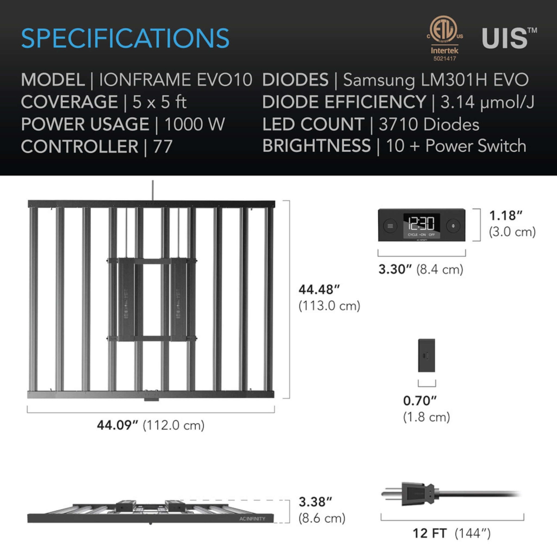 Lighting - IONFRAME EVO10, Samsung LM301H EVO Commercial LED Grow Light