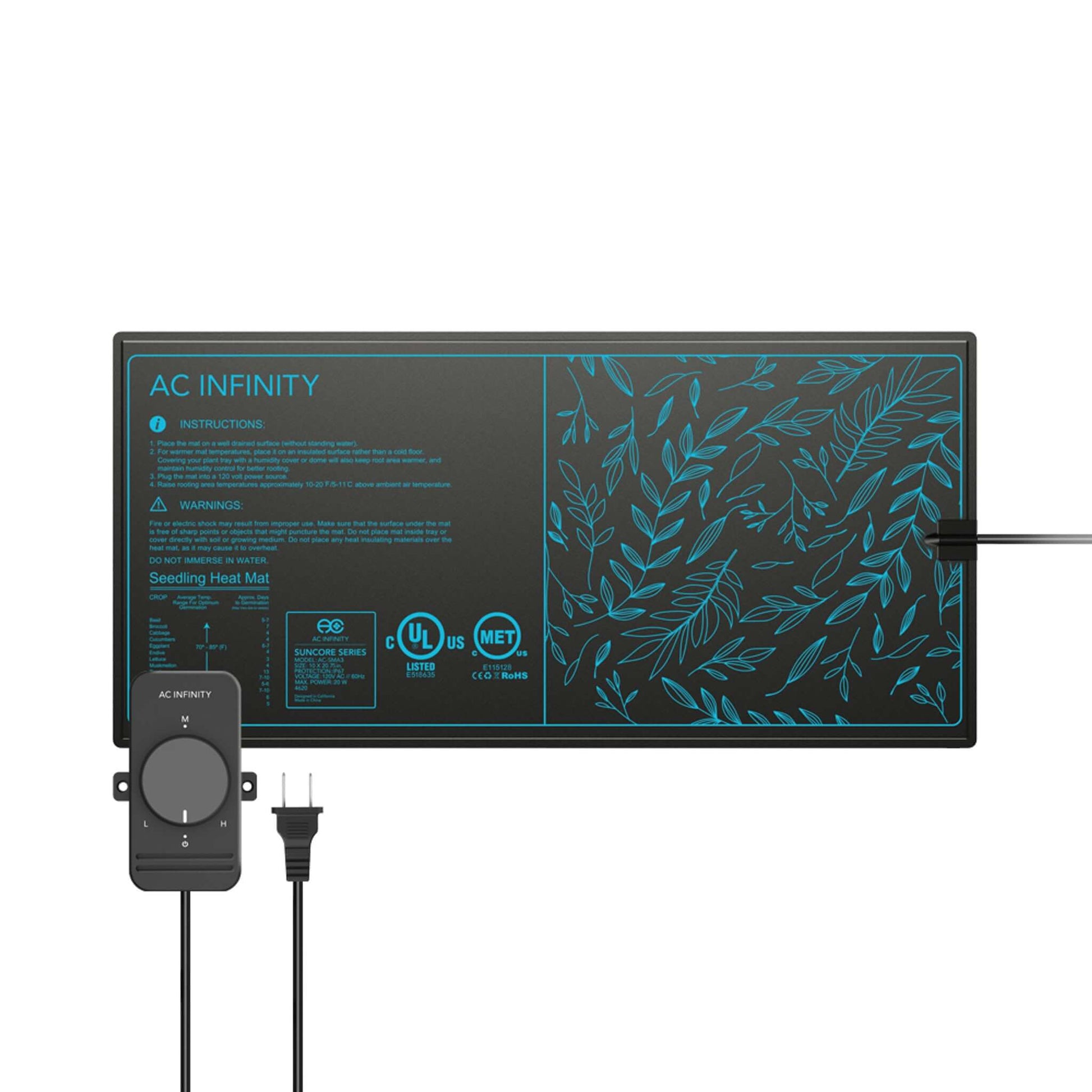 Environmental Controls - SUNCORE S3, Seedling Heat Mat with Heat Controller