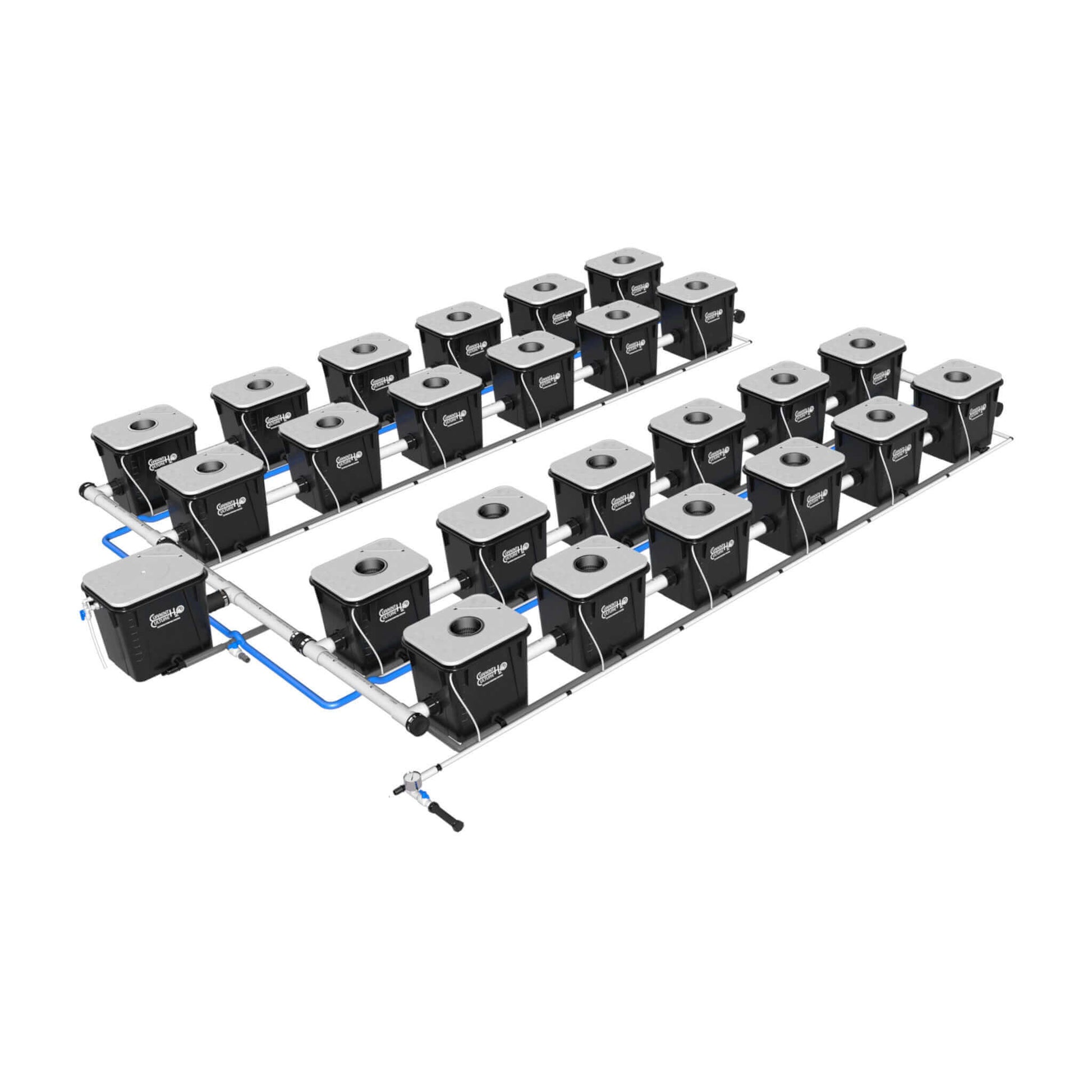 RDWC - Under Current 8-Gallon/25" Spacing | 4 Rows with 16, 24 or 32 sites