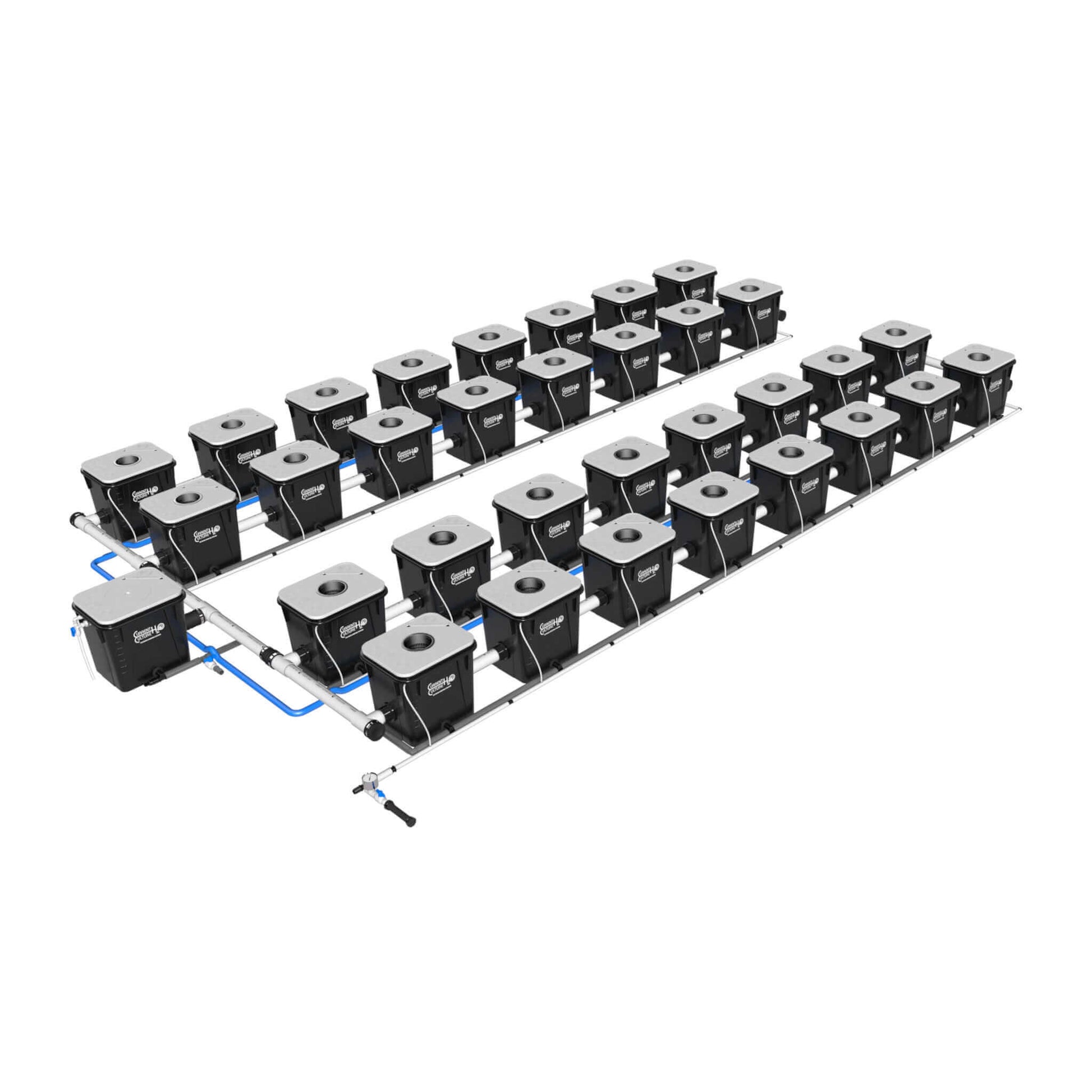 RDWC - Under Current 8-Gallon/25" Spacing | 4 Rows with 16, 24 or 32 sites